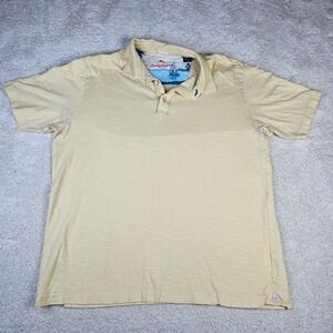Men's Tommy Bahama Polo Shirt Size Large L Butter Yellow‎ Breathable Pima Cotton